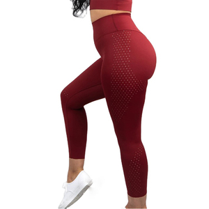 Top Quality Spandex Polyester Material Burgundy Color <b>Women</b> <b>Capri</b> Yoga Legging Sexy Girl Custom Gym Fitness Quick Dry All Size - Product Image 3