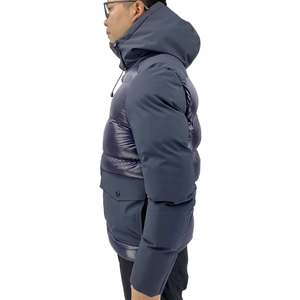 Blouson aviateur pour homme en toile imperméable d'hiver, style urbain, anti-plis, fermeture éclair sur le devant, vente en gros - Product Image 4