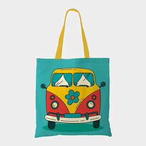 Vintage Van Cotton <b>Canvas</b> Tote <b>Bags</b> Zipper <b>Drawstring</b> Embroidery Versatile Daily Use Tote for All Summer Autumn Winter Spring - Product Image 4