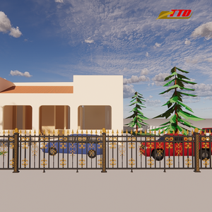 Strong & Stylish Metal <b>Security</b> Fence Panels for Outdoor Protection for Residential and Farming Areas with Driveway Gates - Product Image 1