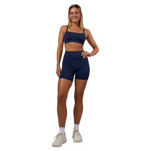 <b>Women's</b> High Waist Solid Color Sporty <b>Shorts</b> Elastic Waist Knitted Spandex Polyester Breathable 360g Plain Dyed XL - Product Image 1
