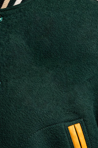 Blouson de baseball tendance pour homme, brodé de lettres, printemps-automne, vert et jaune, style universitaire, personnalisable - Product Image 5