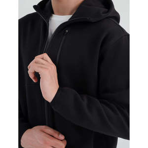 Sweat à capuche zippé JOCASTA Hiver, coupé-cousu, style streetwear vieilli avec broderie 3D, en tissu tricoté anti-plis - Product Image 4