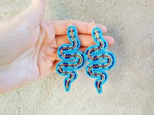 Pendientes de Botón con Cuentas de Semillas Bordadas a Mano de Diseño Indio para Mujer, Clásicos para Fiestas, Multiusos, con Lentejuelas y Bordado de Cuentas - Product Image 2