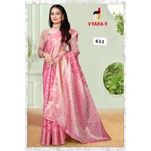 Saree de style Kanchipuram à l'usure festive lourde avec double ton et tissu riche disponible en vrac - Product Image 2