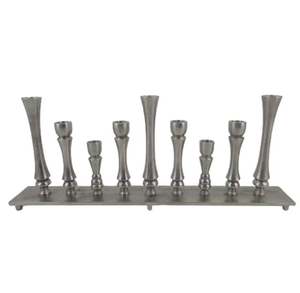 Soporte de vela de Metal de níquel en bruto, elegante soporte de pilar de forma ovalada para decoración del hogar para Navidad, cumpleaños, mesa de Pascua - Product Image 2