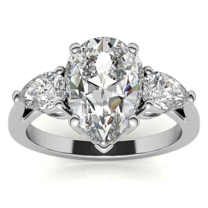3 piedra pera corte moissanita diamante punta ajuste solitario uso diario boda aniversario anillo regalos para mujeres en plata 925 - Product Image 1