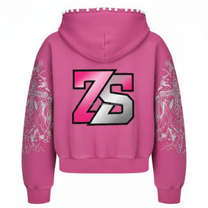 เสื้อมีฮู้ดซิปหนาแบบพรีเมี่ยมสำหรับฤดูหนาวมี400 GSM ขนแกะเนื้อนุ่มสีชมพูด้านในปักโลโก้ได้ตามต้องการ - Product Image 2