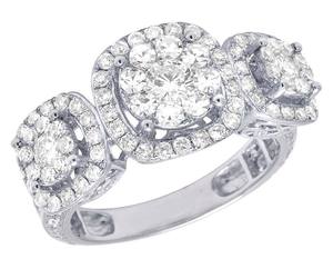 Moissanite Classic Style Engagement <b>Ring</b> for Women Elegant Sterling <b>Silver</b> <b>Statement</b> Fully Iced Out Diamond Jewelry - Product Image 1