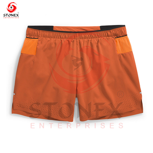 Shorts de sport pour hommes, shorts de course personnalisés en tissu, avec poches zippées, OEM - Product Image 1