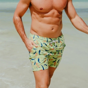 Sublimation Swim Shorts Men Beach Shorts High Quality Single <b>Layer</b> Drawstring Breathable Shorts - Product Image 3