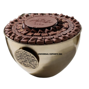 Bol à chocolat arabe en métal de forme ronde écologique Bol à chocolat de créateur avec caractéristique décorative - Product Image 1