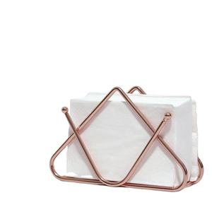 Servilleteros de cobre elegantes hechos a mano con borde en forma de V bolas soldadas y decoración de fiesta de mesa de Metal rosa para bodas-Hecho EN LA India - Product Image 3