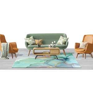 พรมลายหินอ่อนสีเขียว: ประดับด้วยสีทองระยิบระยับ, พรมทางเข้าบ้านสไตล์โมเดิร์น, พรมพิมพ์ลาย, พรมเชนิลล์ - Product Image 3