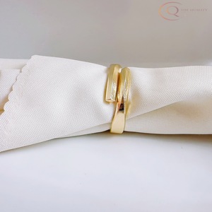 Anneau de serviette en métal aluminium de qualité supérieure, plaqué or, qualité supérieure, luxueux, pour mariage, en stock, écologique - Product Image 3