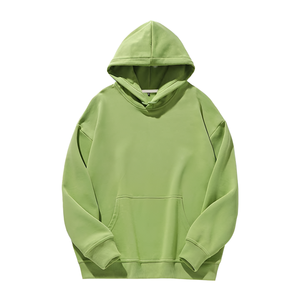 Regular Fit Men's Hooded Sweatshirt Solid Color Cotton Fleece Casual Pullover Winter Wear Eco-Friendly Breathable Pocket - Product Image 2