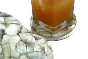 Sous-verre carré élégant en nacre, style bohème, surface de coquille polie, écologique, pour la décoration et le placement des boissons - Product Image 2