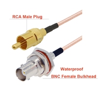 Câble RG316 de 50 cm, connecteur BNC mâle vers RCA mâle, 50 ohms, rallonge coaxiale RF RG-316, cordon de raccordement vidéo, adaptateur BNC vers RCA
