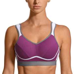 Custom Women Colorblock High Support <b>Padded</b> Sports Bra Wholesale Breathable Yoga Fitness <b>Running</b> Gym Workout Activewear Bra - Product Image 1