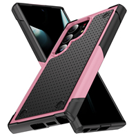 Parfait PC TPU Anti-Chute Stand Holder Coloré Antichoc Mobile Téléphone Cas Protecteur pour Samsung Galaxy S24 Ultra