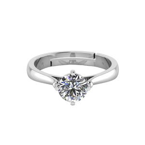 Anillo de diamante solitario de 4 puntas chapado en oro de moda para compromiso de boda aniversario regalo de fiesta de cumpleaños producto anillos finos - Product Image 3