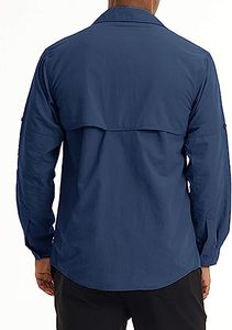 El mejor diseño cómodo Camisa de carga para hombres Tela de franela Anti-retráctil Transpirable Última tendencia Estilo Safari Venta caliente Precio barato - Product Image 2