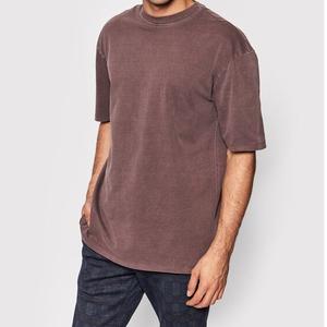 Camiseta Formal de punto con lavado ácido teñido liso de alta calidad, secado rápido, Vintage, transpirable, venta al por mayor - Product Image 2