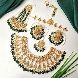 Juego de Joyería de Alta Calidad en Oro Rosa, Collar y Aretes, Diseño Personalizado para Novias, Bodas y Fiestas - Product Image 1