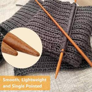 14" Extra Long Bamboo Knitting Needles Set 18 Pairs Smooth, Splinter Free Single Pointed 36 Pcs 18 Sizes: 2mm-10mm - Product Image 5