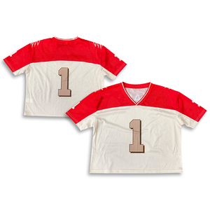 Maillot d'entraînement à manches courtes en maille de football américain pour adulte personnalisé, fils vierges sublimés, conception OEM - Product Image 6