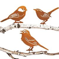 Nuevas Decoraciones de Jardín de Pájaros de Metal Oxidado, Adornos Rústicos de Pájaros para Cercas de Patio Exterior, Artesanía de Hierro Hecha a Mano al por Mayor