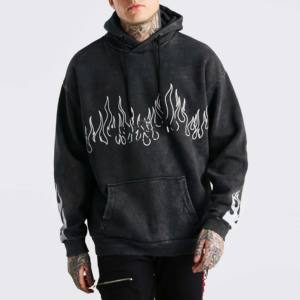 Sudaderas con Capucha para Hombre, 100% Algodón, Lavado Ácido, Transpirables, Antiencogimiento, Talla 6XL, Ecológicas, Gran Venta - Product Image 1