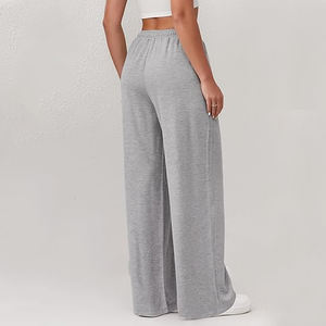 Pantalones de mujer de alta calidad con servicio OEM, pantalones informales ajustados de cintura alta para mujer, ropa de calle de Color sólido, pantalones transpirables para mujer - Product Image 6