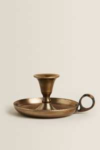 <b>Gold</b> vintage-style tulip <b>candle</b> stands with green twisted <b>candles</b>. Available at wholesale prices. - Product Image 3