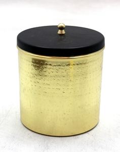 Boîte ronde en fer classique de couleur or pour le stockage de thé au sucre et de cuisine Conception en bambou écologique pour la décoration de la maison - Product Image 5