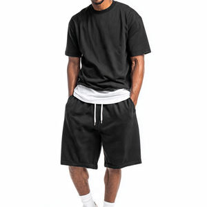 Conjunto de Dos Piezas de Ropa Urbana para Hombre, Camiseta de Manga Corta y Pantalones Cortos Holgados, Poliéster/Algodón Ecológico, Servicio OEM - Product Image 6