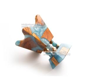 Quemador Bakhoor de epoxi hecho a mano con resina y soporte artesanal de madera Mabkhara para madera roja aromática para Ramadán especial - Product Image 6