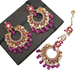 Customized Fashion Jewelry <b>Earrings</b> Sets Traditional Indian Jewelry for Women's Multi Colors Antique Gold Plated Jewellery Sets - Product Image 1