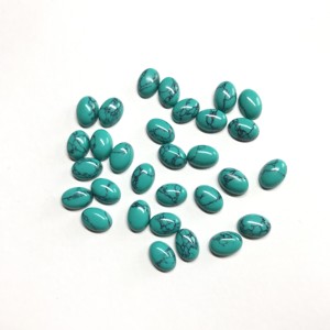 พลอยสังเคราะห์สีเทอร์ควอยส์4x6มม. ทรงวงรีเรียบได้รับการรับรองว่าเป็นพลอยแบบหลวม - Product Image 5