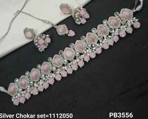 Plaqué argent belle superbe CubicZircon cristal Dangle goutte tour de cou collier de mariage bijoux avec boucle d'oreille Mangtika pour les femmes - Product Image 3