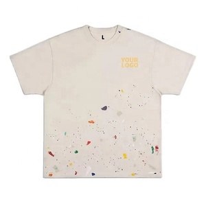 เสื้อยืดผ้าฝ้ายออร์แกนิกโอเวอร์ไซส์สำหรับผู้ชายฟอกสีแบบวินเทจพิมพ์ลายสีขาวดำล้วน - Product Image 4