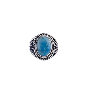 Anillo de piedras preciosas turquesas para mujer, joyería de estilo bohemio de plata, anillo hecho a mano de tendencia de Plata de Ley 925, regalo para ella - Product Image 1