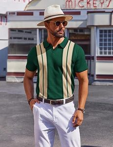 2025 vente en gros hommes polos motif à rayures élégant classique porter conception personnalisée polo t-shirts approvisionnement en vrac OEM - Product Image 5