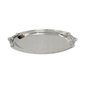 Plateau de serveur de thé café alimentaire avec bordure décorative forme rectangulaire plateau décoratif fabriqué à la main plateau de service de finition en nickel - Product Image 4