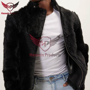 Veste en cuir véritable en peau de mouton réversible de qualité supérieure noire élégante Vêtements d'extérieur polyvalents de haute qualité Style d'hiver Fourrure de confort - Product Image 6