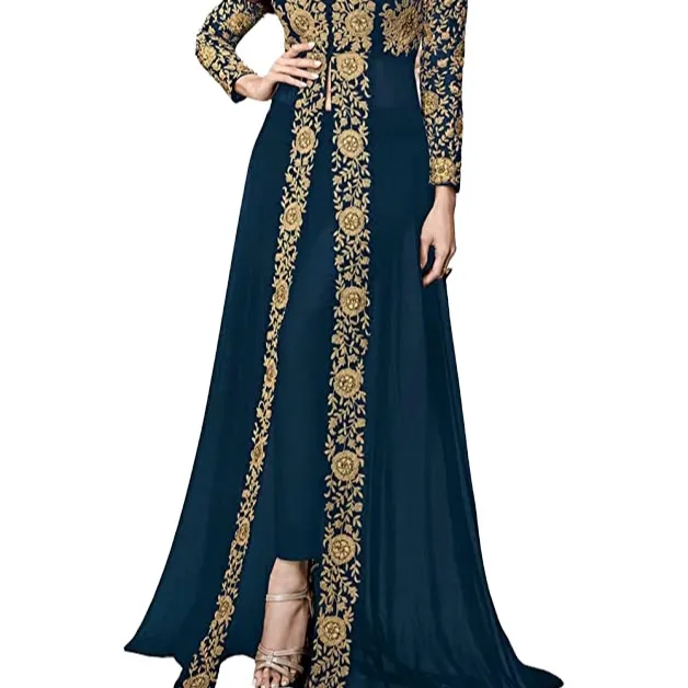 New Arrival Women's Anarkali Long Gown With Dupatta Undefined Ethnic Premium Quality Plus Size Women Winter Collection