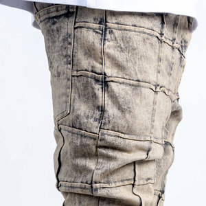 Pantalones Acampanados de Cintura Media para Hombre, Estilo Urbano, de Algodón y Spandex, Ajuste Regular, Jeans Apilados Desgastados, Transpirables y de Peso Pesado para Otoño - Product Image 5