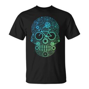 Camiseta deportiva Sugar Skull para amantes de la bicicleta y ciclistas - Product Image 1