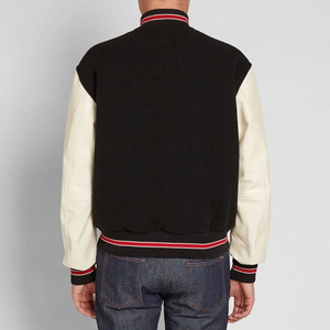 Design personnalisé hommes Letterman Varsity veste en cuir véritable manches en laine corps CollegeBaseballjacket pour hommes livraison DDP - Product Image 3