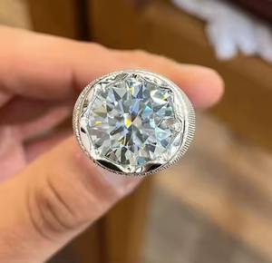 Moissanite diamante Iced Out anillo para hombres Micro pavimentado hip hop vermeil diamante gran hueco joyería regalo para su novio - Product Image 6